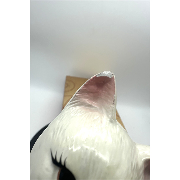 Vintage Porcelain White Cat Shelf Edge Sitter Figurine - Picture 6 of 6